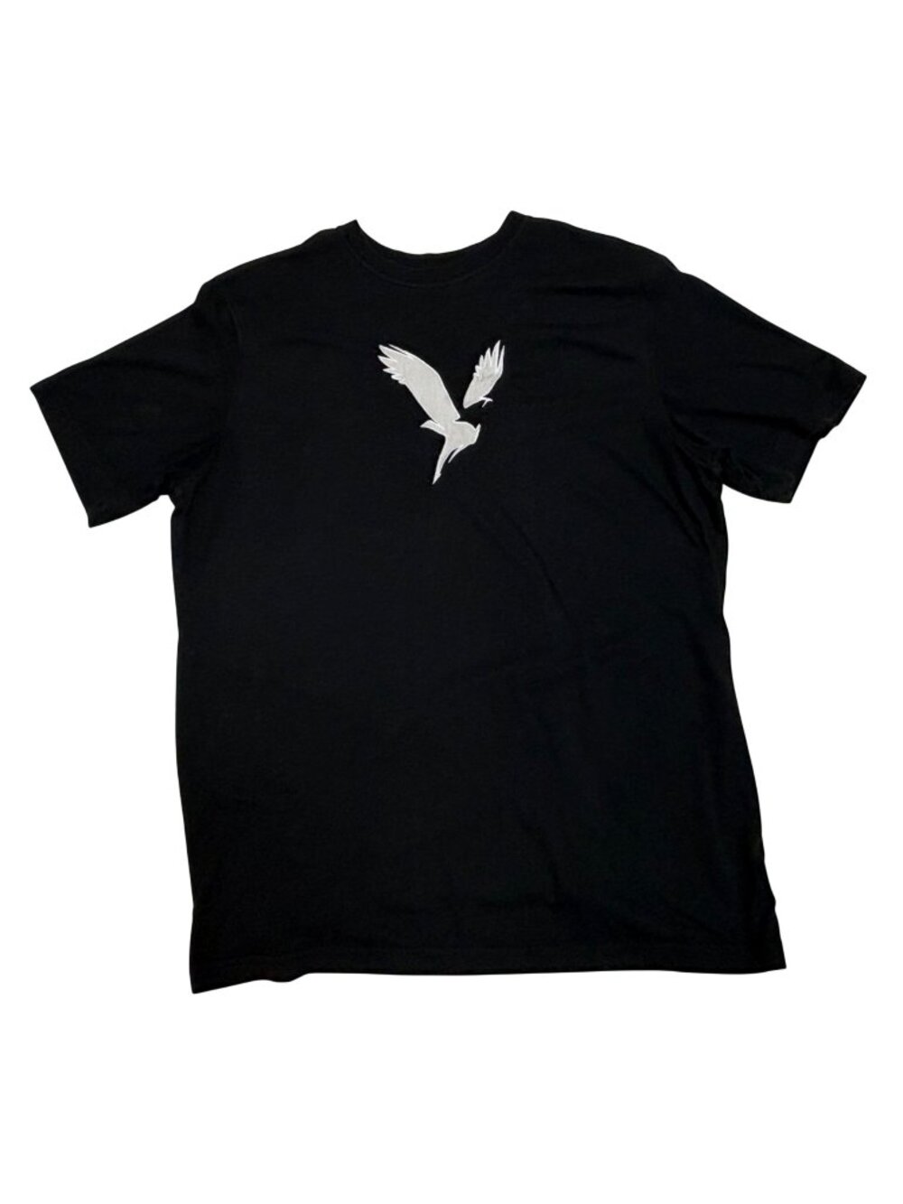 American Eagle Super Soft Std Fit Mens Black T-Shirt White Eagle Logo Large Tall
